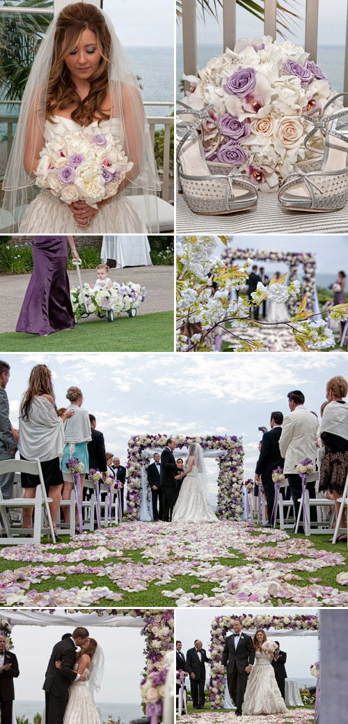 Purple wedding floral design by Nisie's Enchanted Florist, Montage Laguna Beach wedding, photos by Jason Lanier Purple wedding floral design by Nisie's Enchanted Florist, Montage Laguna Beach wedding, photos by Jason Lanier