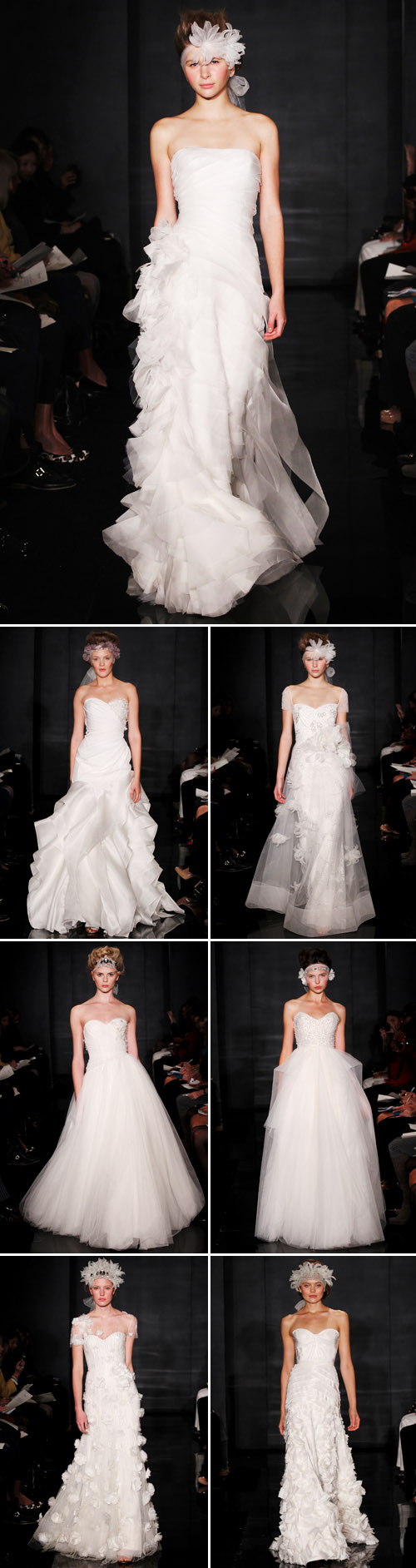 dramatic high fashion wedding dresses from Reem Acra Fall 2012 bridal collection dramatic high fashion wedding dresses from Reem Acra Fall 2012 bridal collection