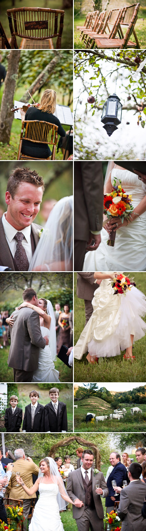 rustic fall colors apple orchard wedding at Old Orchard Creek in Lansing, North Carolina, wedding photos by Jeremie Barlow Photography rustic fall colors apple orchard wedding at Old Orchard Creek in Lansing, North Carolina, wedding photos by Jeremie Barlow Photography
