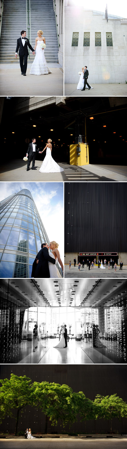 elegant Chicago wedding at Trump Tower, stylish wedding dress and bridal necklace, classic black tuxedo, wedding photos by Nakai Photography elegant Chicago wedding at Trump Tower, stylish wedding dress and bridal necklace, classic black tuxedo, wedding photos by Nakai Photography