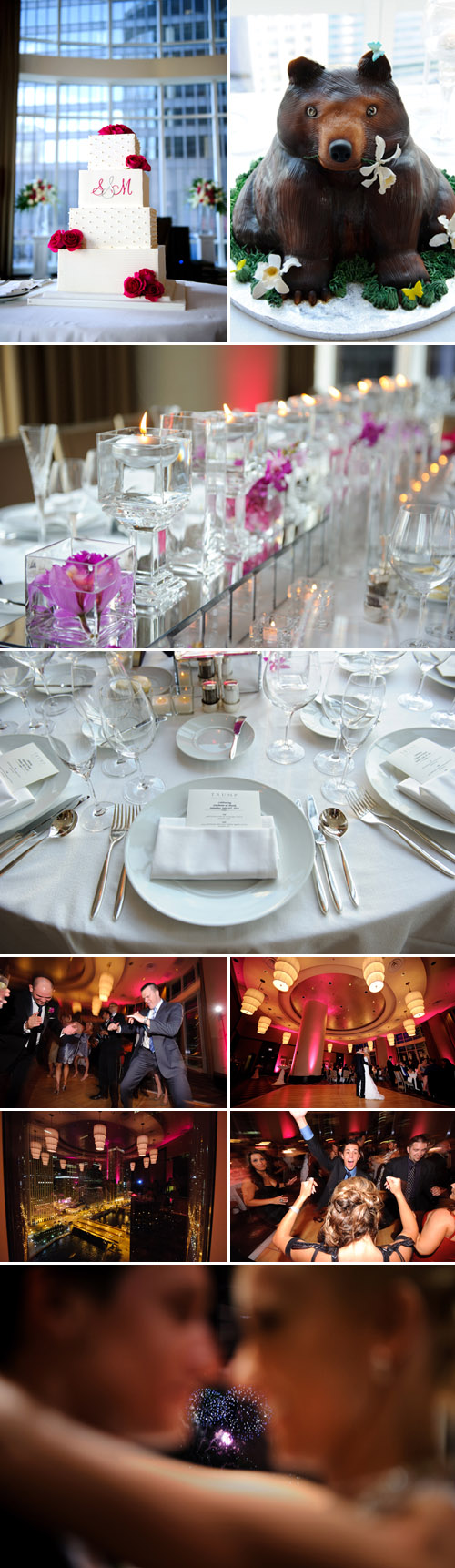 elegant Chicago wedding at Trump Tower, stylish wedding dress and bridal necklace, classic black tuxedo, wedding photos by Nakai Photography elegant Chicago wedding at Trump Tower, stylish wedding dress and bridal necklace, classic black tuxedo, wedding photos by Nakai Photography