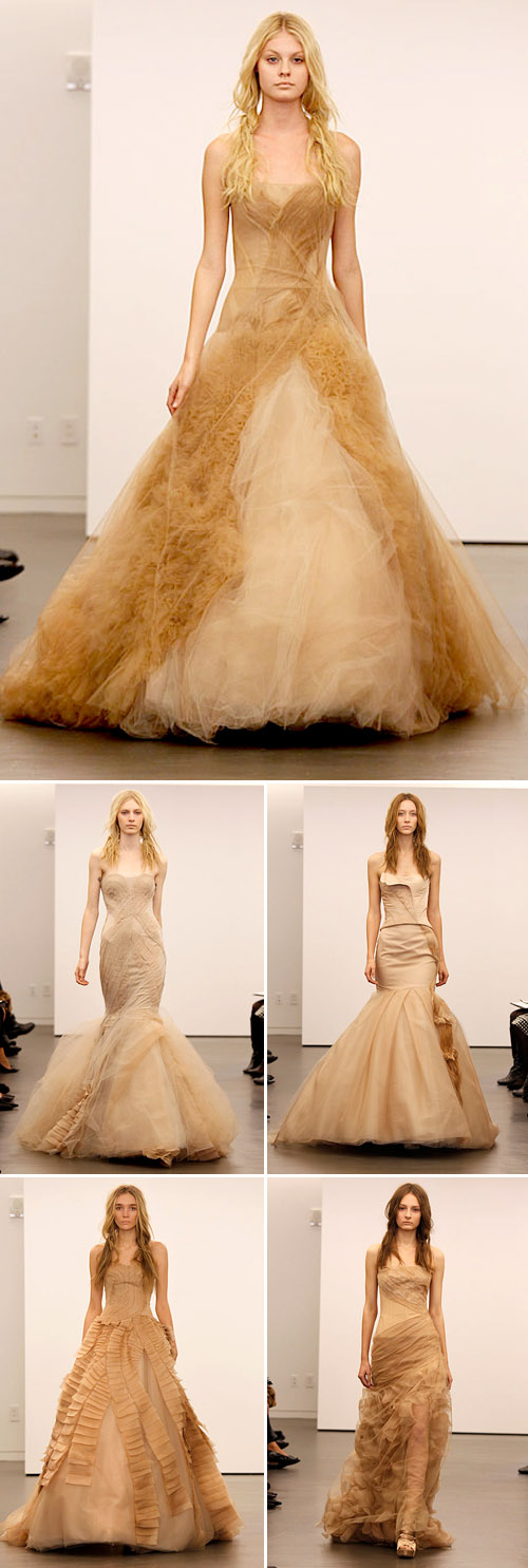 Vera Wang fall 2012 nude and black wedding dresses, photos via Brides.com Vera Wang fall 2012 nude and black wedding dresses, photos via Brides.com
