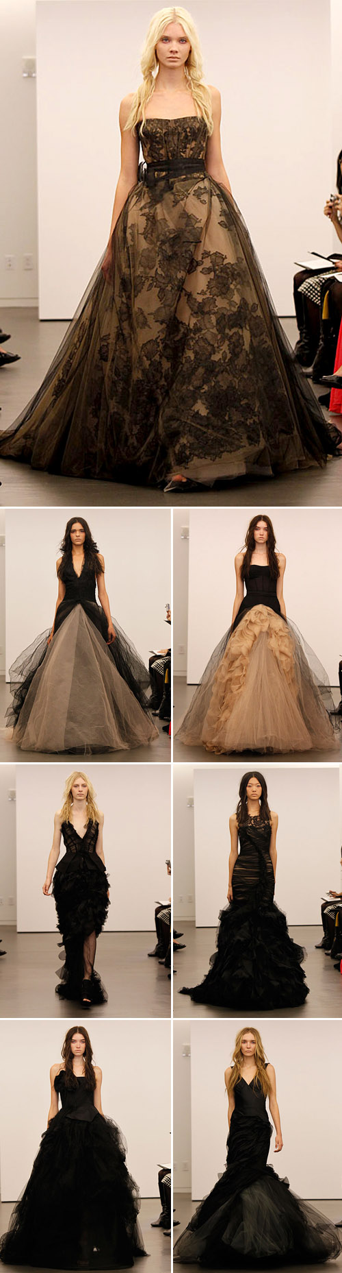 Vera Wang fall 2012 nude and black wedding dresses, photos via Brides.com Vera Wang fall 2012 nude and black wedding dresses, photos via Brides.com
