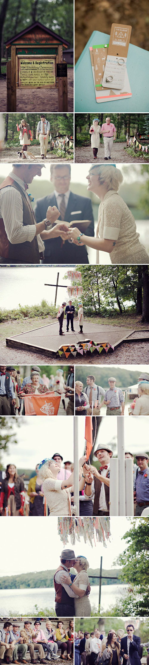 vintage summer camp inspired wedding in Michigan, creative alternative wedding photos by Kat Braman vintage summer camp inspired wedding in Michigan, creative alternative wedding photos by Kat Braman