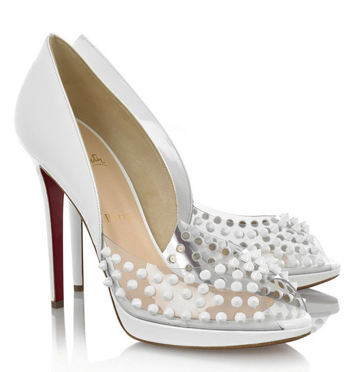 white Christian Louboutin Engin Spikes 120 wedding shoes white Christian Louboutin Engin Spikes 120 wedding shoes