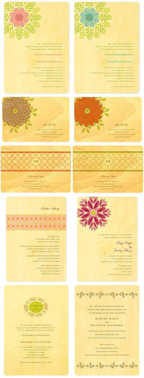 creative and unique wood wedding invitations and save the dates, from Night Owl Paper Goods creative and unique wood wedding invitations and save the dates, from Night Owl Paper Goods