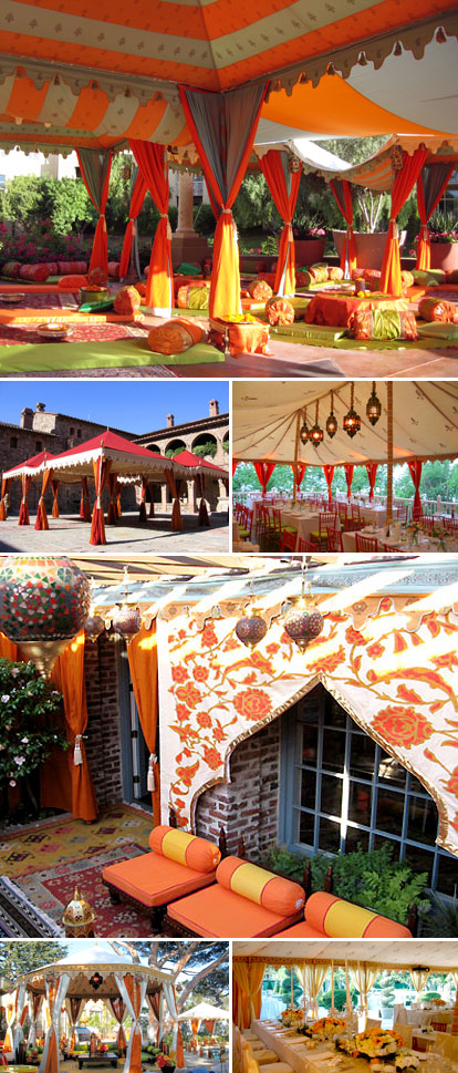 Raj Tents, orange, red and gold wedding color palette Raj Tents, orange, red and gold wedding color palette